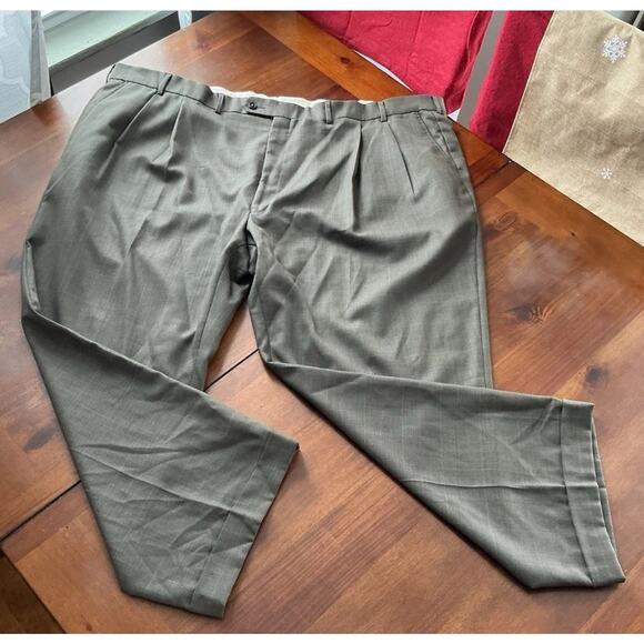 Jos A Bank Suit 58R Mens Plaid Brown 2 Button Traveler Business Blend Pant 52X29 - Picture 2 of 16